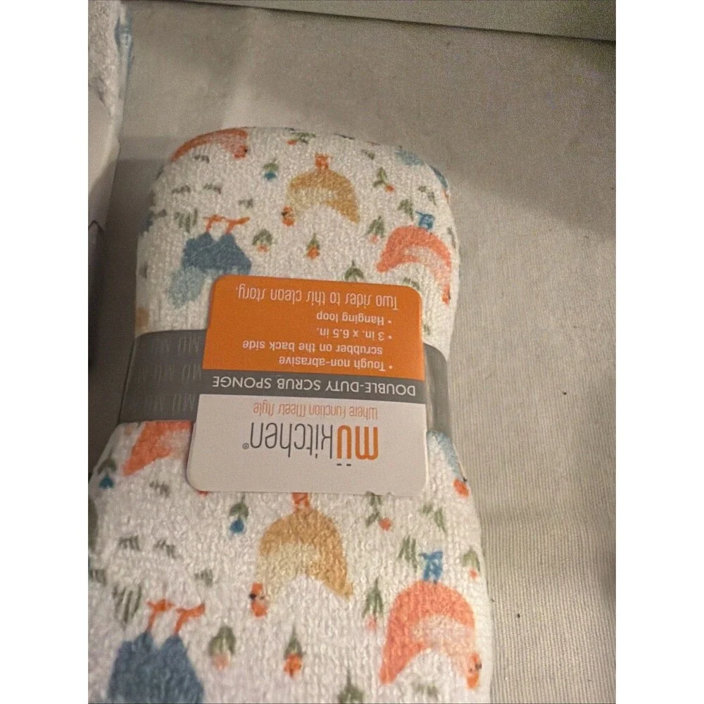 Vibe By MUkitchen 4 Pc Set Rooster Tea Towel Scrubbys Cloths Recycled Materials